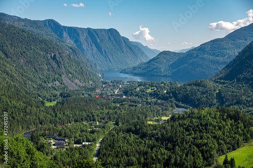 Beautiful nature view. Norway  Dalen. Beautiful summer day.