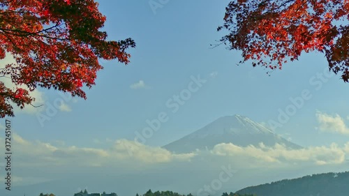 Wallpaper Mural Colorful Autumn with Mountain Fuji in Japan around Lake Kawaguchiko
 Torontodigital.ca