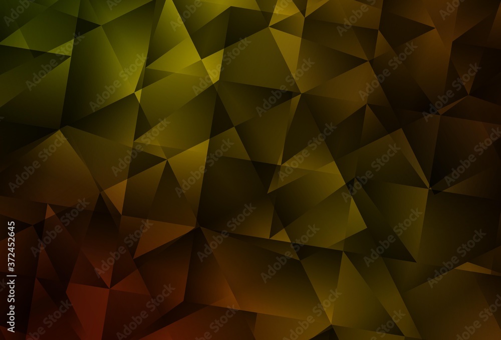 Dark Yellow vector shining triangular layout. Dark Yellow vector shining triangular layout.