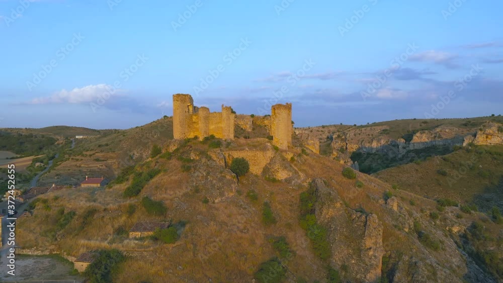Flying Over The Ruins Of Pelegrina Castle Near The Barranco de la Hoz In Guadalajara, Spain. - aerial drone
Flying Over The Ruins Of Pelegrina Castle Near The Barranco de la Hoz In Guadalajara, Spain. - aerial drone