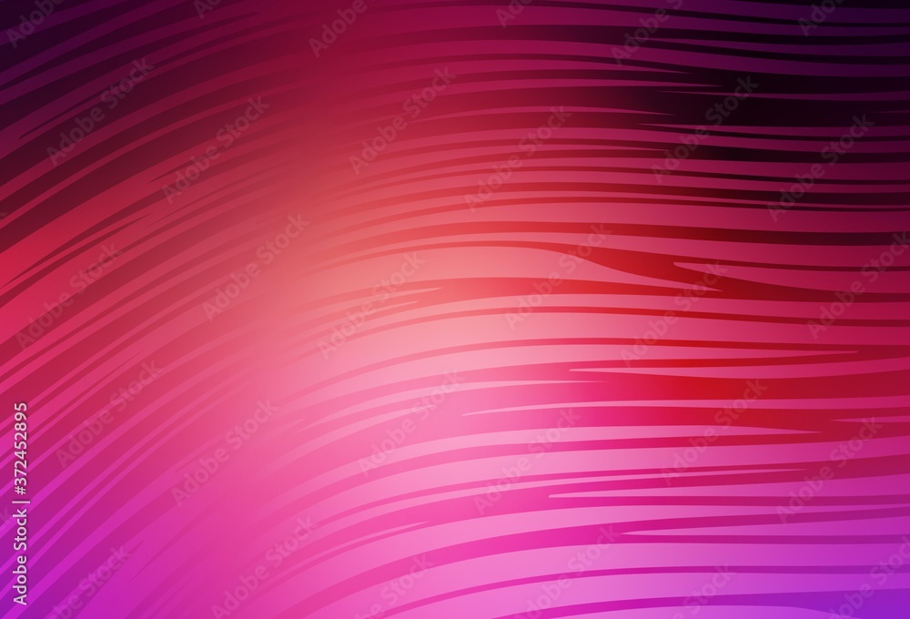 Fototapeta premium Light Pink, Yellow vector backdrop with curved lines.
