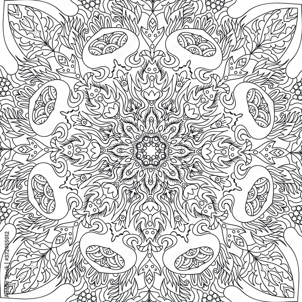 Fototapeta premium Coloring book for adults antistress / Mandala / Oriental drawing / Zentangle 
