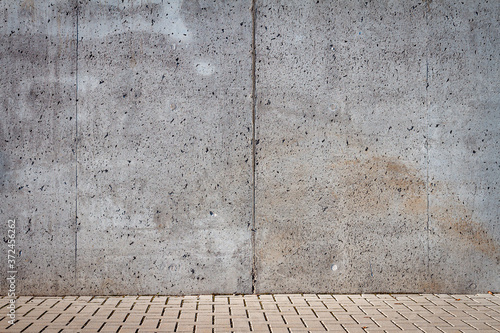 Concrete wall and parking place