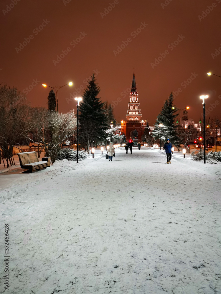 Fototapeta premium christmas tree in the city