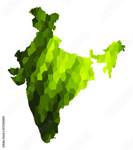 India  colorful vector map silhouette