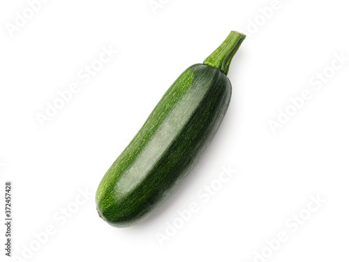 Fresh zucchini isolated on a white. Top view