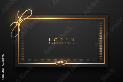 Black and gold frame with line knot