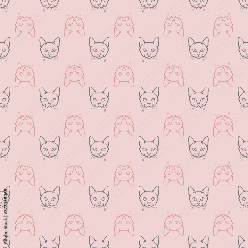 seamless repeat pattern design with cats