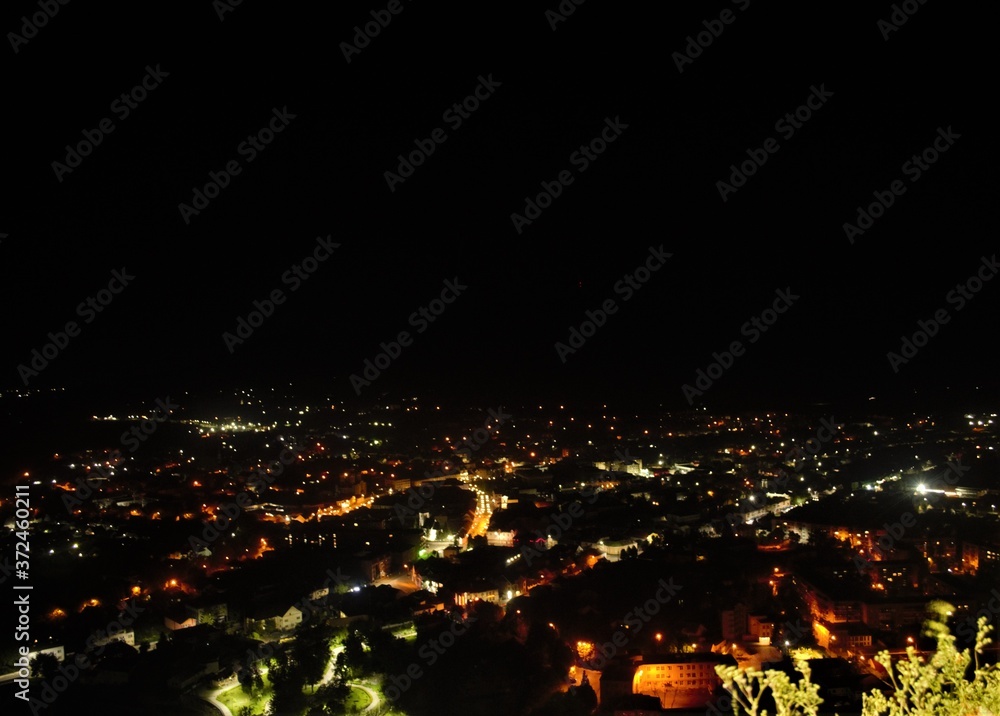 
top view of the night city
