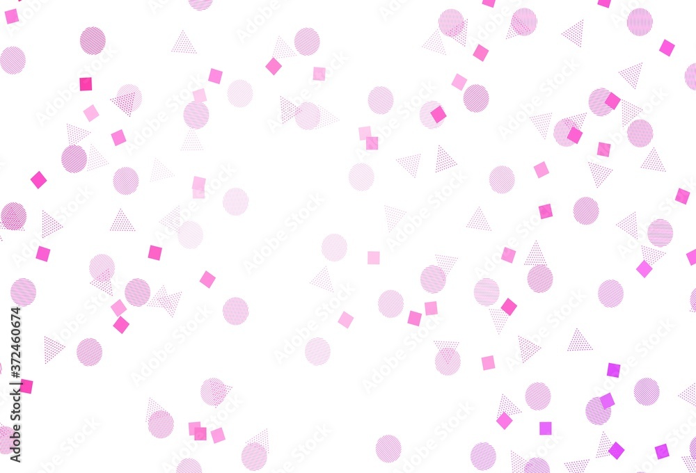 Light Pink vector background with polygonal style with circles.