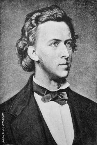 Photos Frédéric Chopin, was a Polish composer and virtuoso pianist in the old book Biographies of famous composers by A