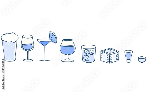 日本酒から洋酒、カクテル、ビールのアルコールメニュー