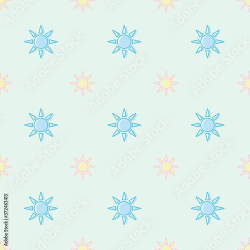seamless repeat pattern design with sun elements