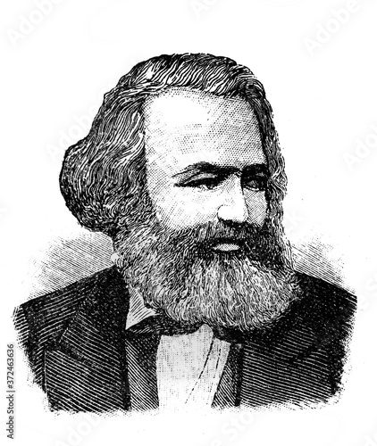 Karl Marx, was a German philosopher in the old book Encyclopedic dictionary by A. Granat, vol. 5, S. Petersburg, 1896 photo
