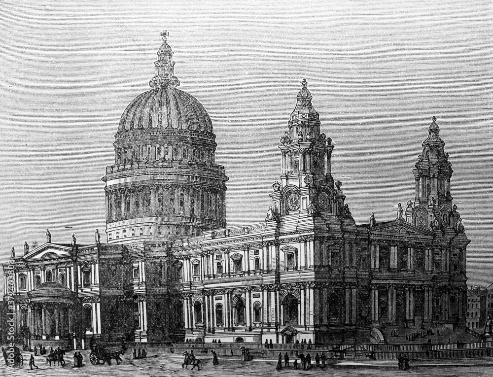 St Paul's Cathedral, London in the old book Encyclopedic dictionary by A. Granat, vol. 5, S. Petersburg, 1896