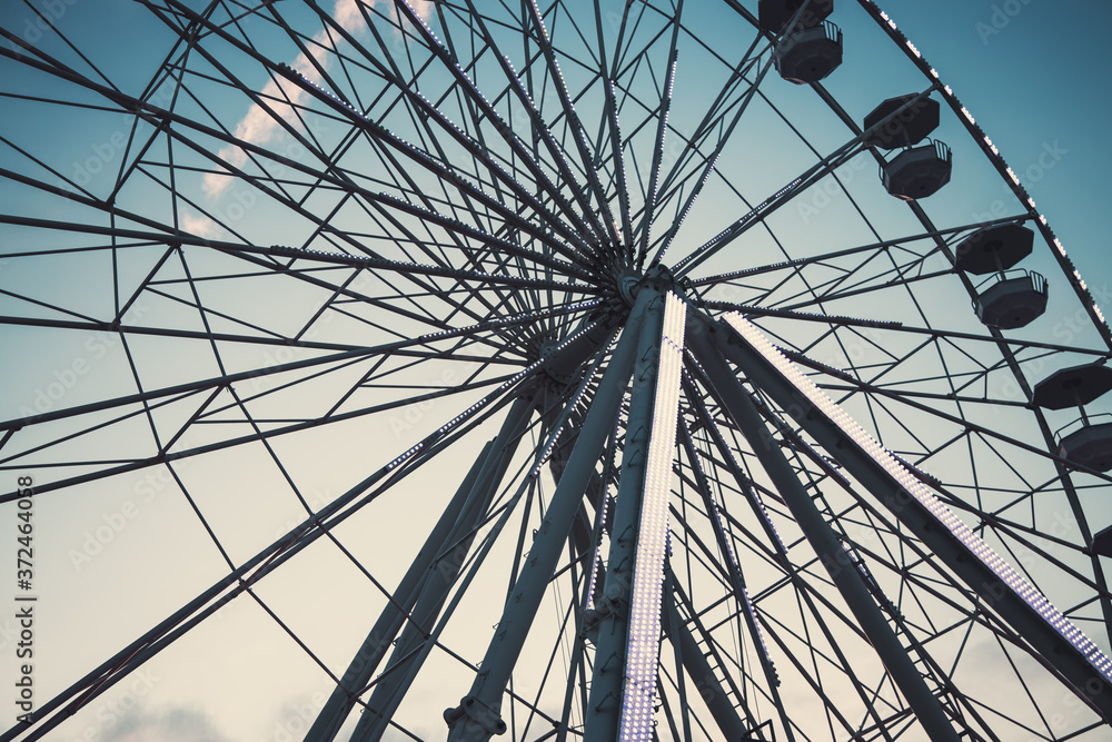 Ferris Wheel with Blue Sky and clouds Ferris Wheel with Blue Sky and clouds