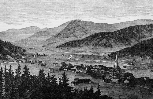 View of Davos in the old book Encyclopedic dictionary by A. Granat, vol. 3, S. Petersburg, 1896 photo