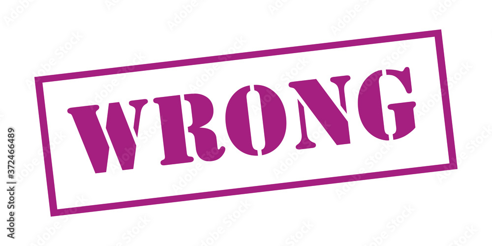 Wrong Vector stamp. White isolated Wrong Vector stamp. White isolated