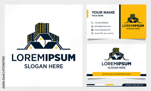 Real estate Logo Design, Architecture Building with business card Template