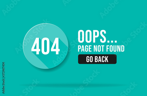 404 error page not found web page banner template. Pop up errors window. Isolated on blue background.
