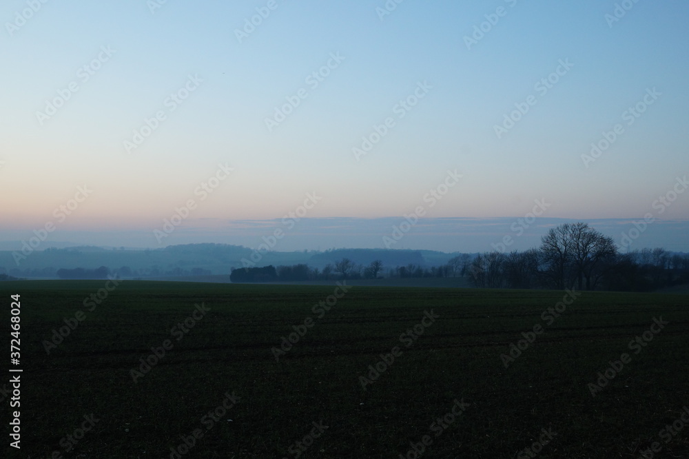 Sunset on the fields, Saffron Walden area winter 2017