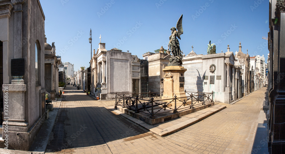 Buenos Aires, Argentina : Recoleta cemetery, central square on a clear day