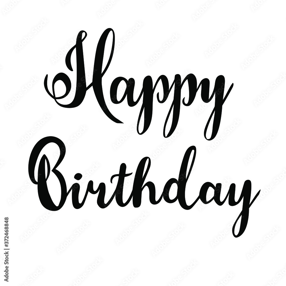 Happy Birthday hand lettering vector