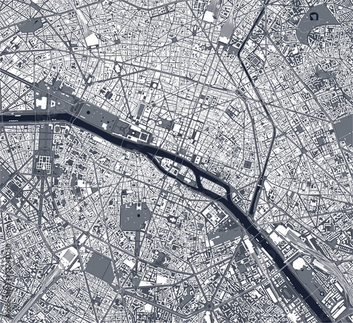 map of the city of Paris, France