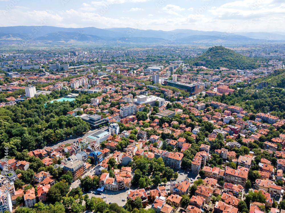 Aerial view of City of Plovdiv, Bulgaria