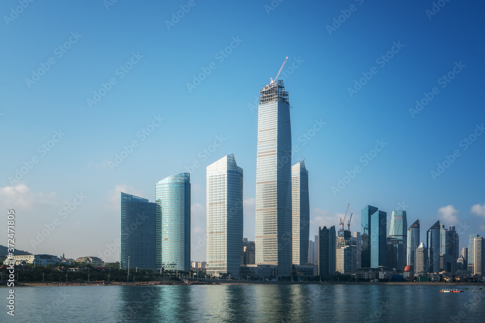 Skyline of modern urban architectural landscape in Qingdao