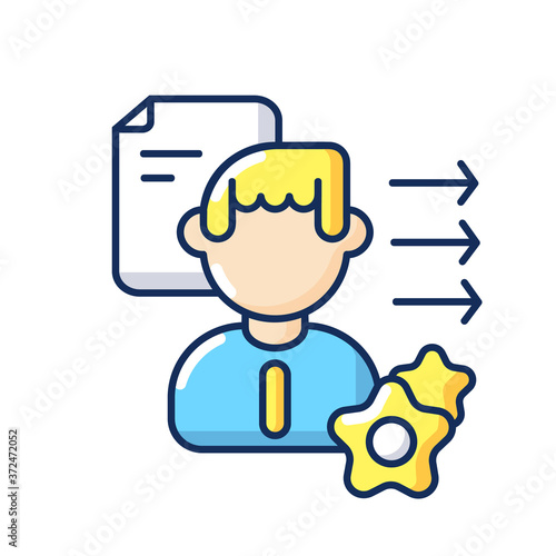 Brevity and clarity RGB color icon. Professional competence, soft skills development. Personal growth, communication skills improvement. Isolated vector illustration
