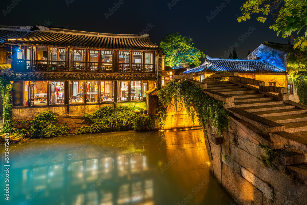 Folk houses and rivers in Zhouzhuang Ancient Town