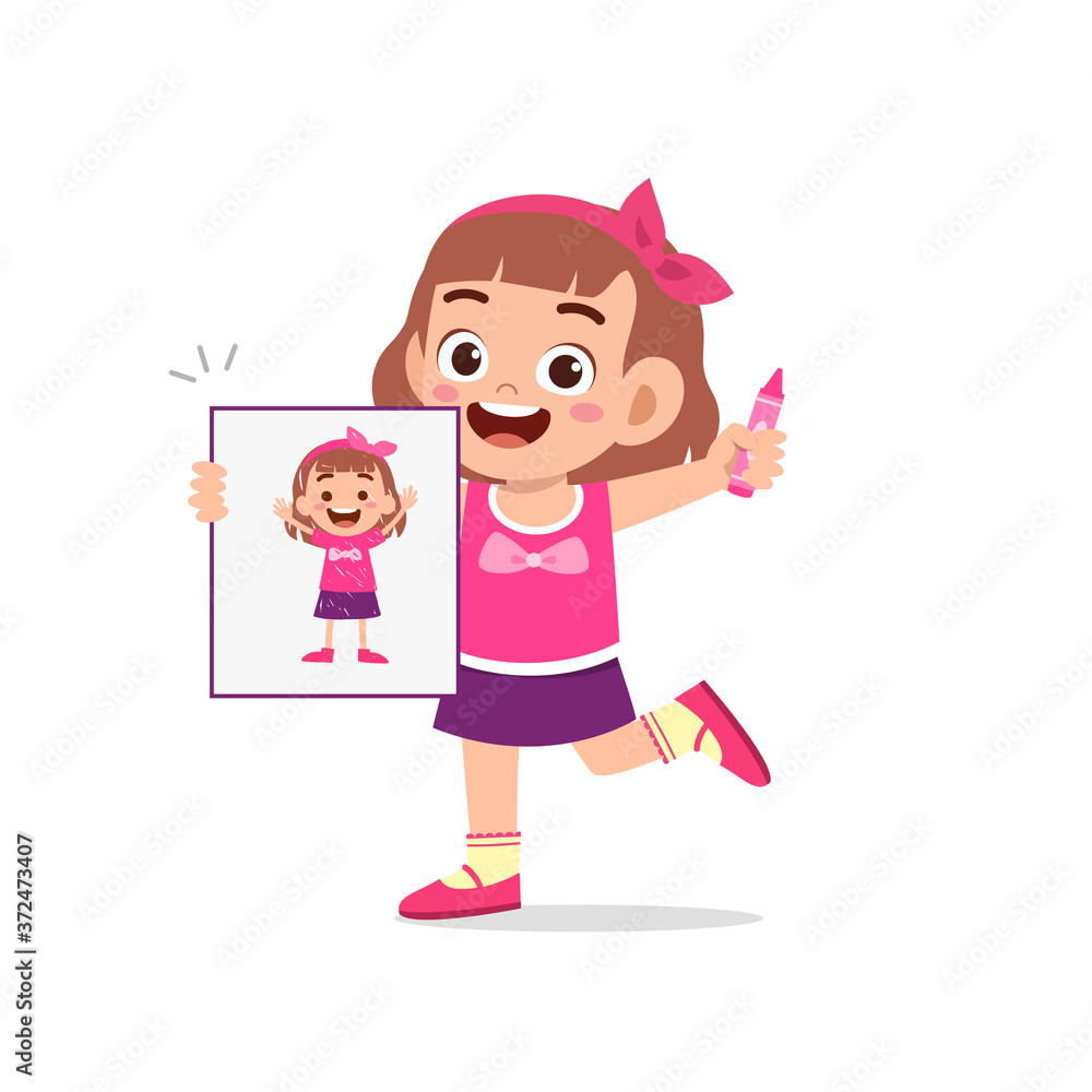 happy cute little kid boy and girl draw with crayon on paper happy cute little kid boy and girl draw with crayon on paper