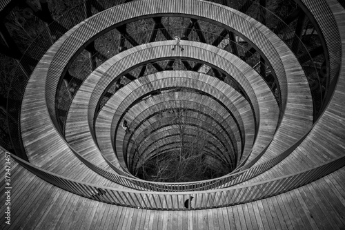 Skovtaarnet/Skovtårnet a abstract spiral staircase into the heights of Rønnede in Denmark