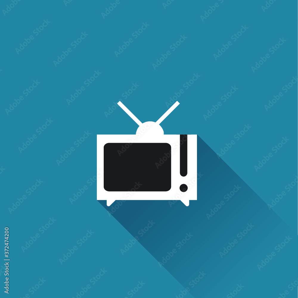 Television icon ( long shadow ) Television icon ( long shadow )