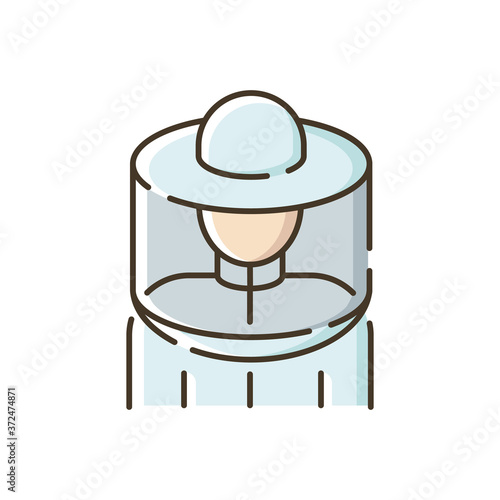 Beekeeper suit RGB color icon. Professional apiarist protective workwear. Beekeeping, apiculture. Apiary worker, bee farm employee isolated vector illustration