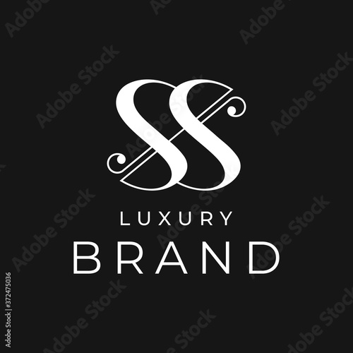 Luxury sign letter s. double s initials. premium logo Premium Vector