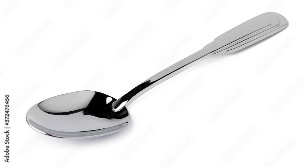 Metal steel spoon isolated on white background Metal steel spoon isolated on white background