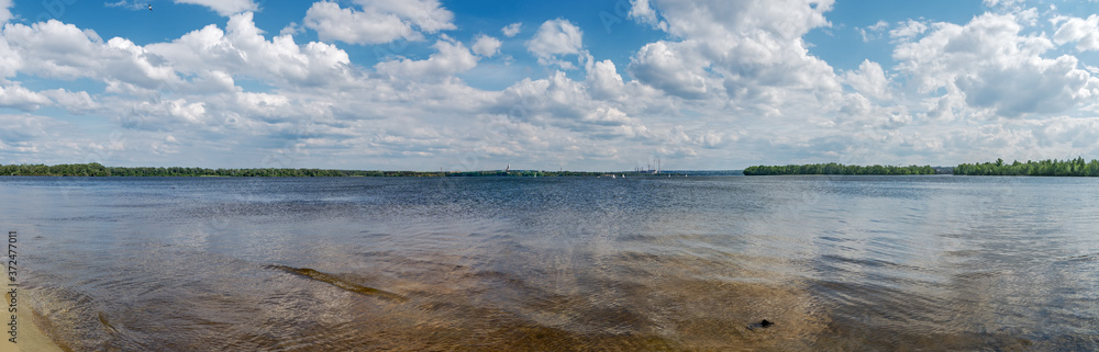 Panoramic view of water area the river