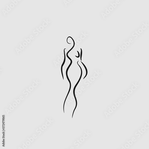 vector silhouette of a woman logo design