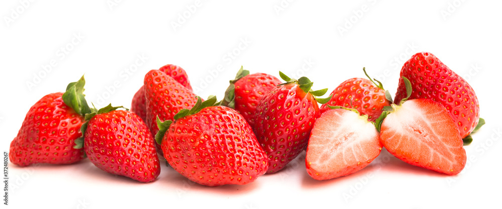 fresh appetizing strawberries on a white background fresh appetizing strawberries on a white background