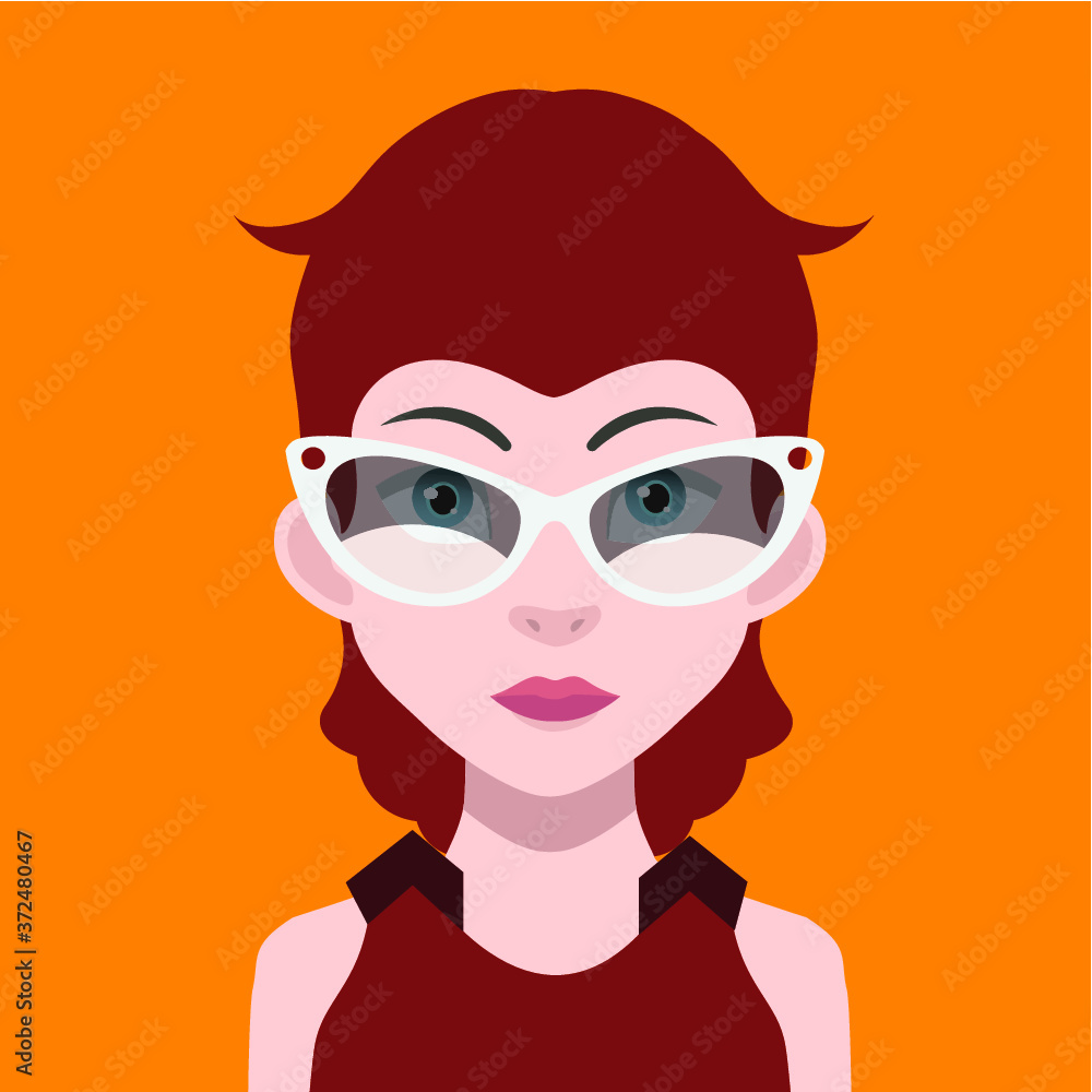 Avatar face with hair and eyebrow - Vector Avatar face with hair and eyebrow - Vector