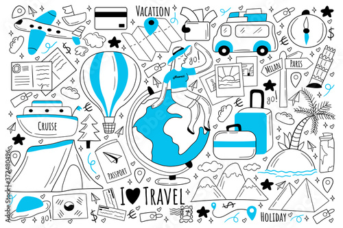 Travel doodle set
