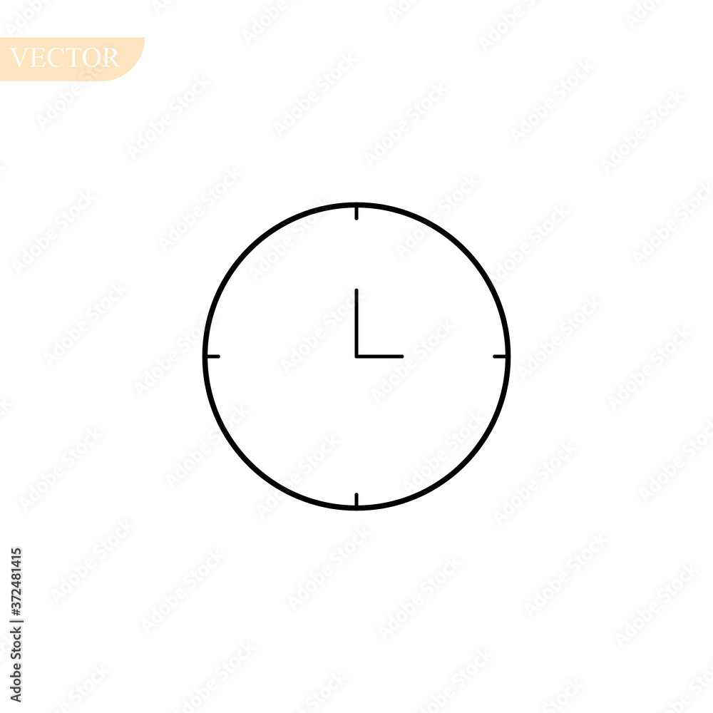 Clock icon. Clock Time symbol flat style. design web site icon, logo, app, UI. Illustration - Vector. Clock icon. Clock Time symbol flat style. design web site icon, logo, app, UI. Illustration - Vector.