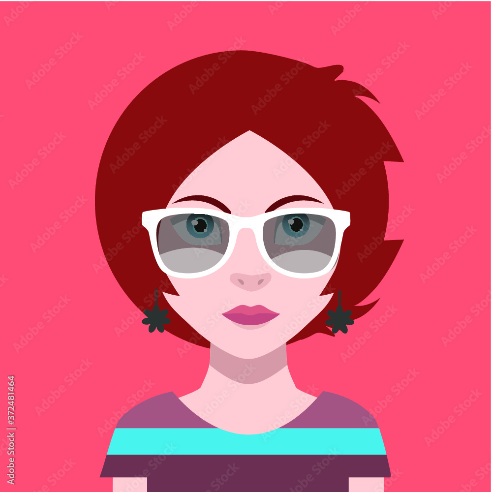 Avatar face with hair and eyebrow - Vector Avatar face with hair and eyebrow - Vector