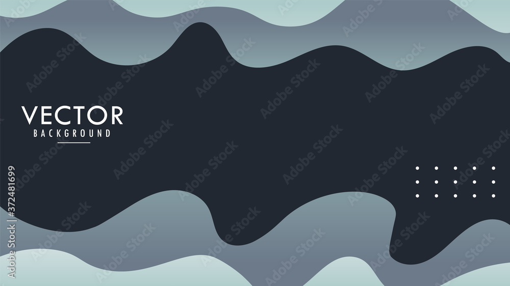 Wavy, Wave, Liquid, Fluid Vector Abstract Background Wallpaper Light Gradient Gray Design With Blank Space