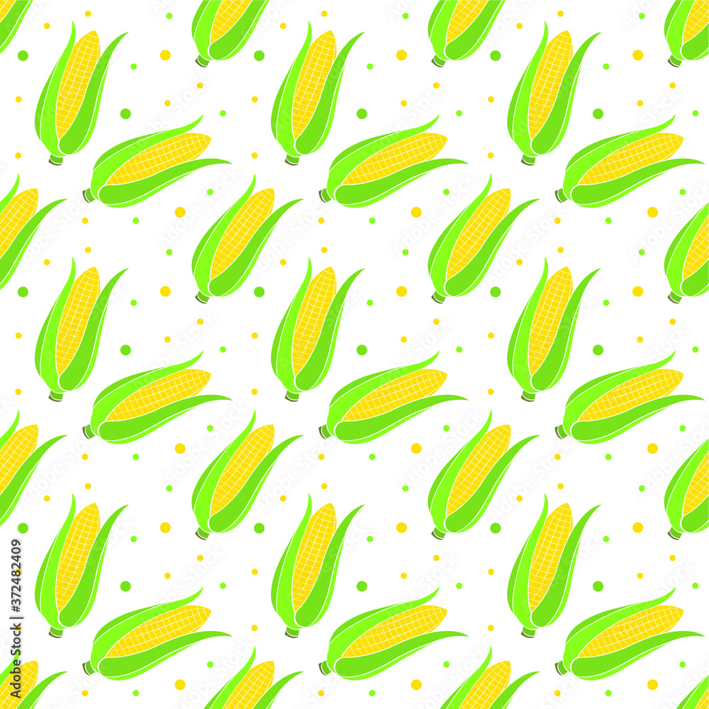 Seamles corn fruit pattern, Vector illustration. Seamles corn fruit pattern, Vector illustration.