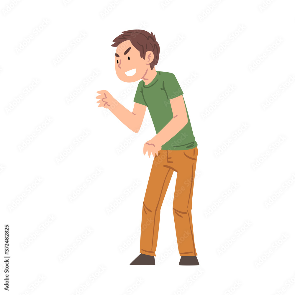 Mocking Bully Boy Character, Hoodlum Child Pointing with his Finger, Bad Child Behavior Cartoon Style Vector Illustration Mocking Bully Boy Character, Hoodlum Child Pointing with his Finger, Bad Child Behavior Cartoon Style Vector Illustration
