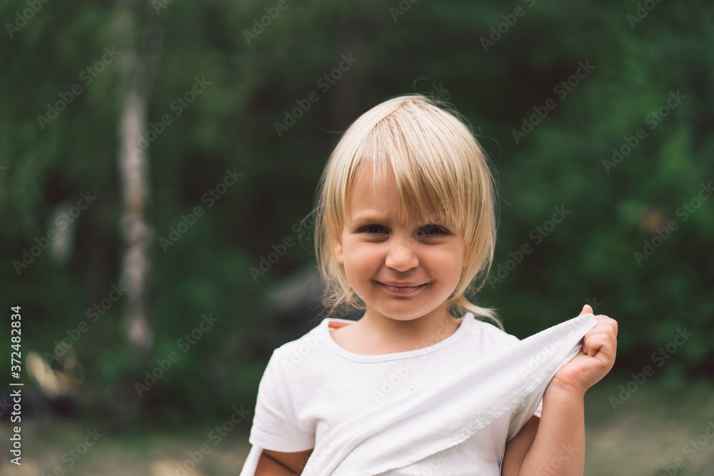 Portrait of a pretty little girl in nature Portrait of a pretty little girl in nature