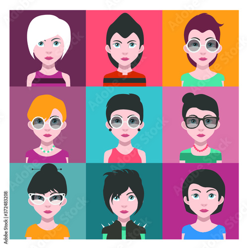 People avatars, Vector women, men avatar